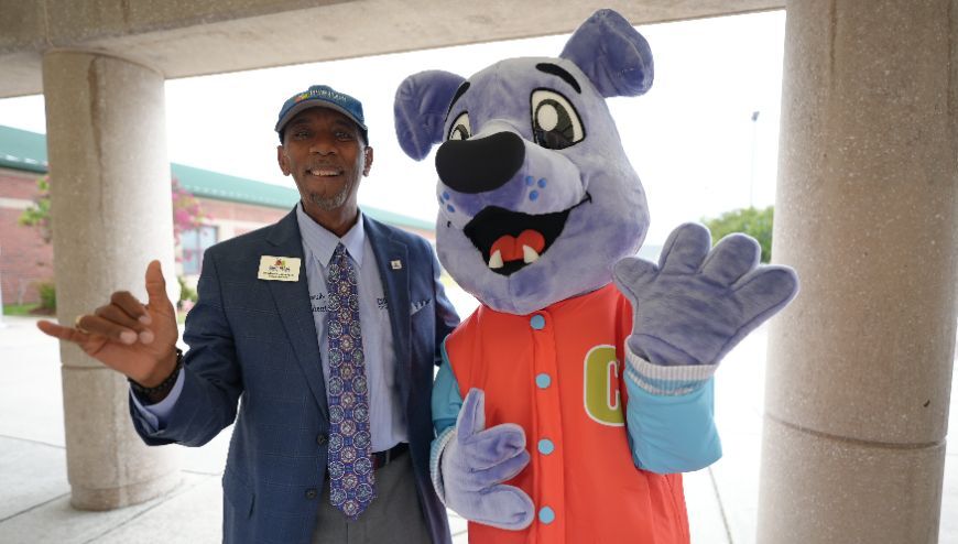 Dr. Connelly & Cooper on the 1st Day of School