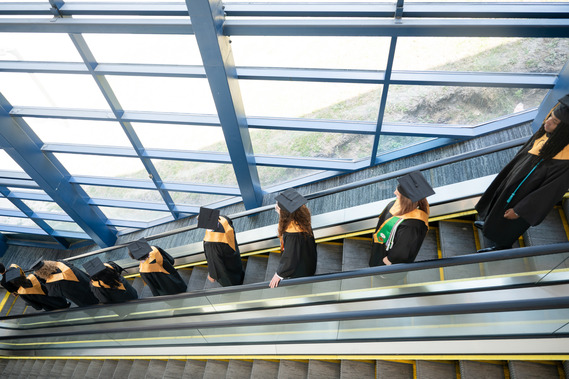 CPHS Grads Taking the Escalator into Graduation
