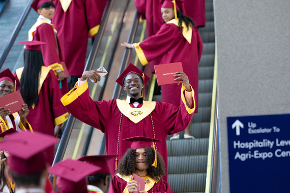 Proud DBHS Graduate on the Escalator