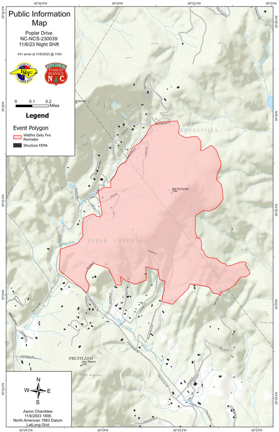 PIO Map for Poplar Drive Fire