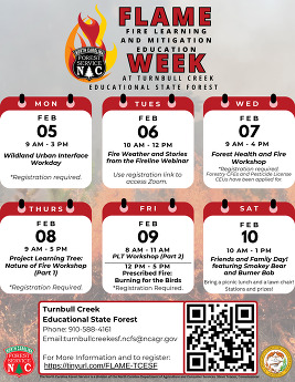 Flame Week flier with details