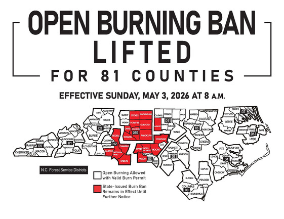 Map indicating which counties are no longer under the ban and which counties remain under the ban