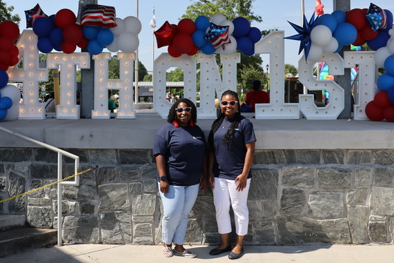 Mayor Jessica Day and Mayor Pro Tem Latatious Morris at Knightdale 4th on First Avenue Event