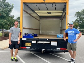 Fall on First Avenue - Hurricane Relief Truck Shown Empty