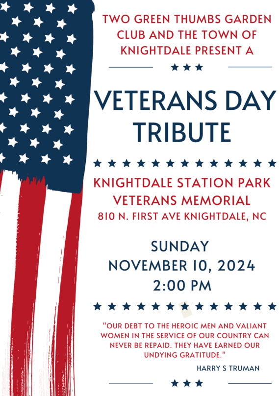 Knightdale Veterans Day Event Graphic