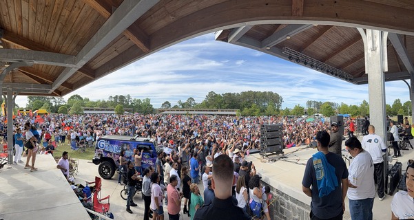Latin American festival crowd shot
