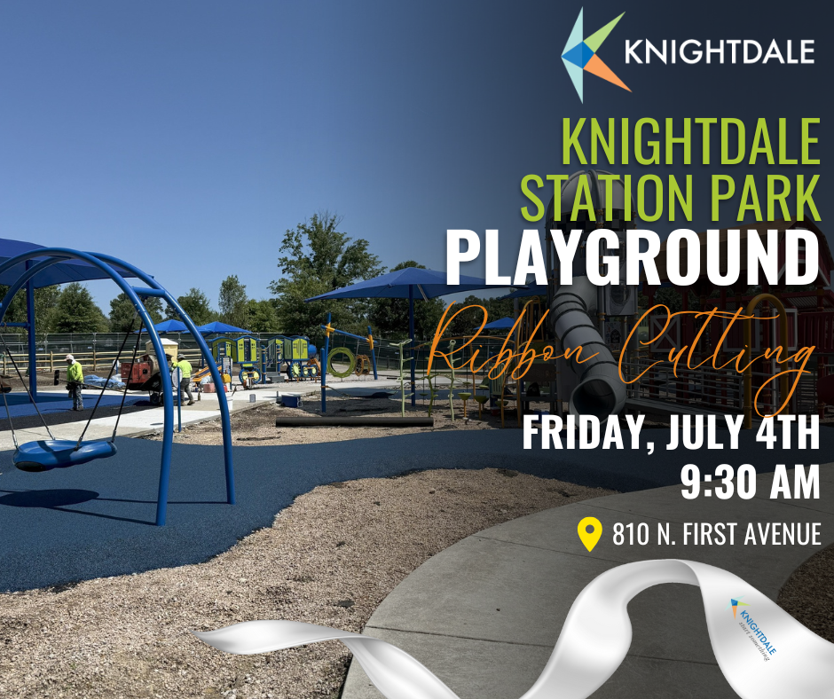 Playground ribbon cutting graphic