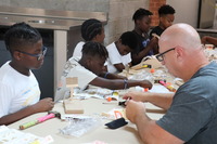 Camp PRIDE students work on crafts
