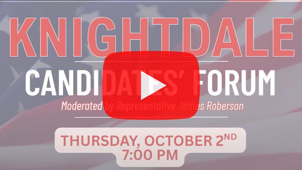 Knightdale's Candidates' Forum YouTube Thumbnail (graphic)