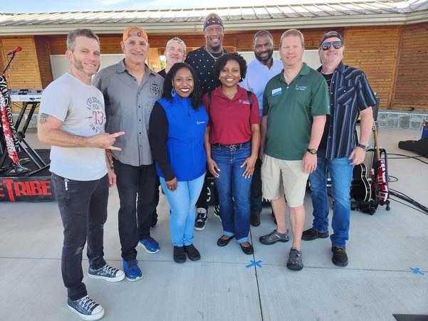 Knightdale Town Council with the band Love Tribe at the Fall on First Avenue event in Knightdale, NC