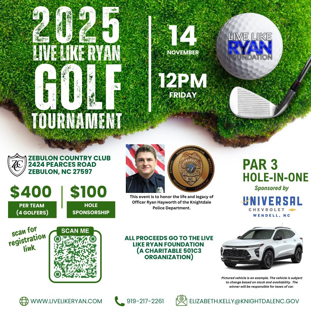 Live Like Ryan Golf Tournament Graphic