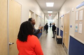 Councilor Latatious Morris tours the new Kiddie Academy facility