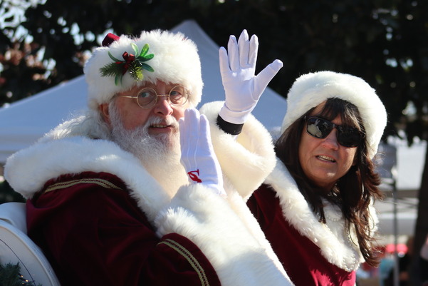 Santa and Mrs. Claus at the Knightdale Christmas Parade
