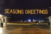 Season's Greeting sign at the Knightdale Christmas Tree Lighting Event