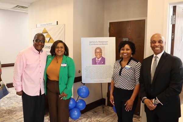 Mayor Jessica Day and Representative James Roberson attend The Tennie Group Ribbon Cutting