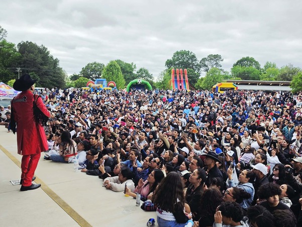 Latin American Festival Performer and Crowd Shot