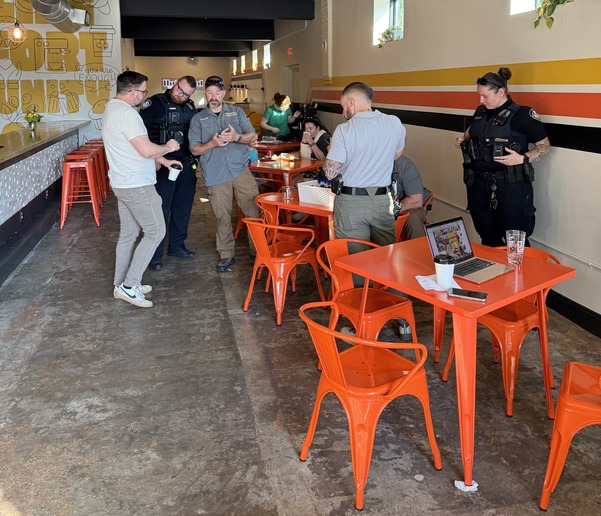 Knightdale Police at Unhinged Coffee Shop