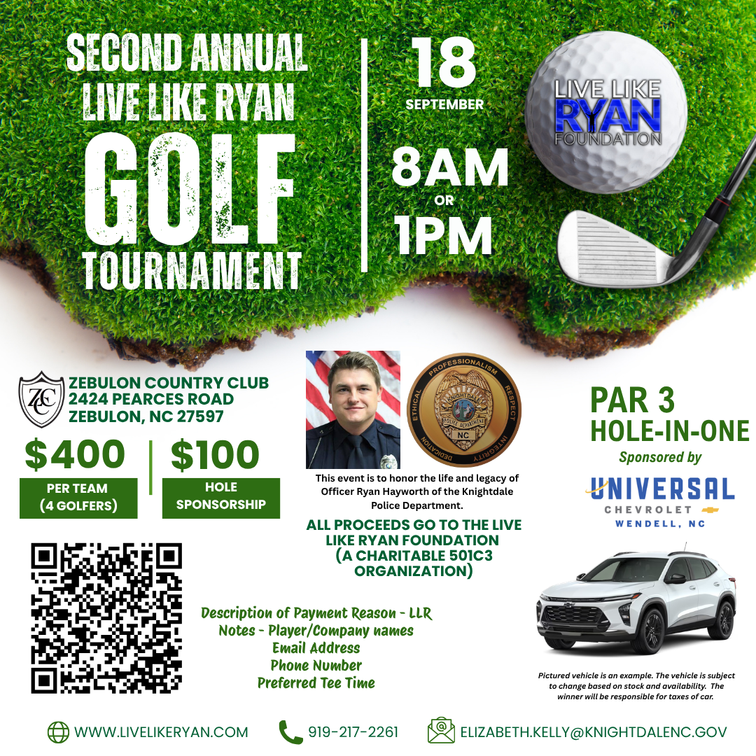 Live Like Ryan Golf Tournament Graphic