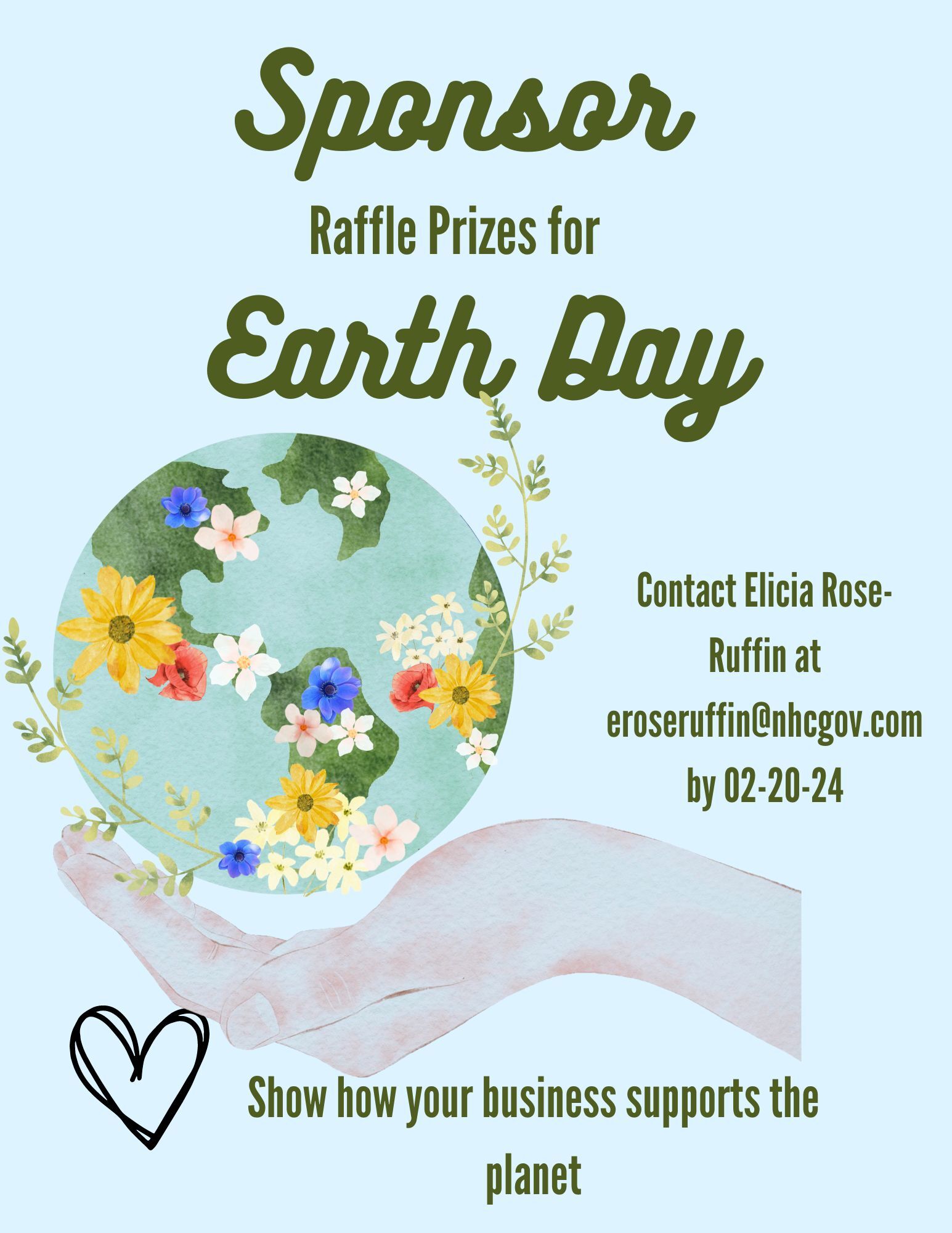 Earth Day Raffle Sponsor Recruitment