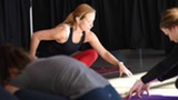 yoga class led by Kirsten Larson