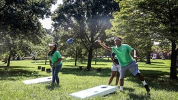 Cornhole players