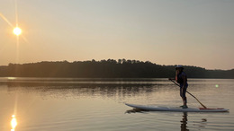 Stand up paddle board in the sunset