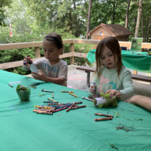 kids working on crafts