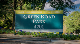 Green Road Park Sign