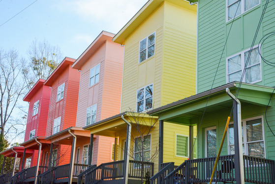 Reflecting Raleigh - Rainbow Row of houses