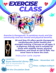 Newton Grove Library Exercise with Lorie