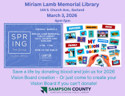 Blood Drive and Vision Board (Garland Library)