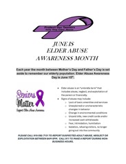 Elder Abuse Awareness Month