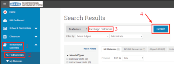 heritage calendar screenshot