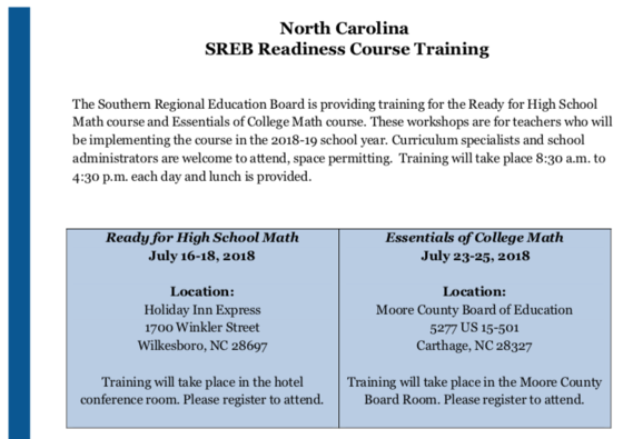 SREB Math Readiness Training