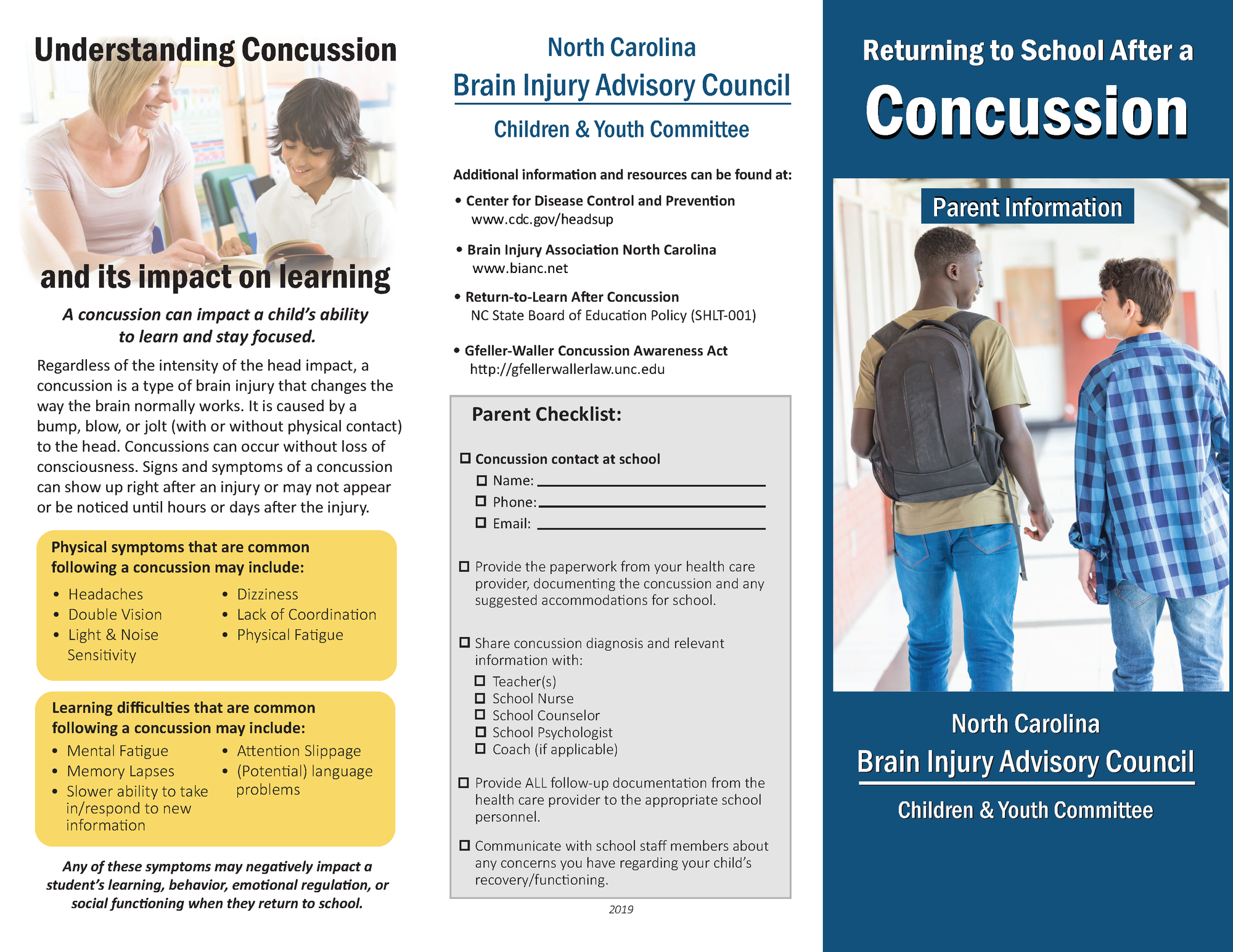 Concussion Parent Information Brochure