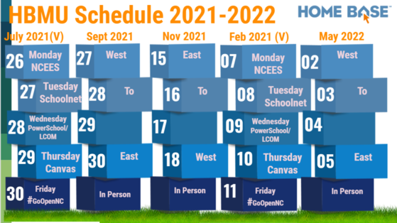 2021-22 Home Base Meet Up Schedule