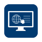 Icon of a Computer Screen with a cursor selecting an internet globe icon