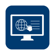 Icon of a Computer Screen with a cursor selecting an internet globe icon
