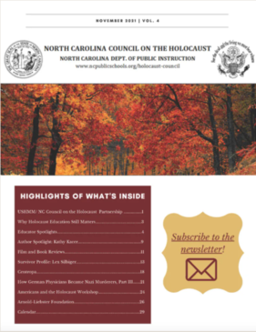 NC Holocaust Council Newsletter November