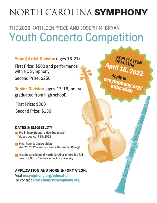 NC Symphony Youth Concerto Competition Flier