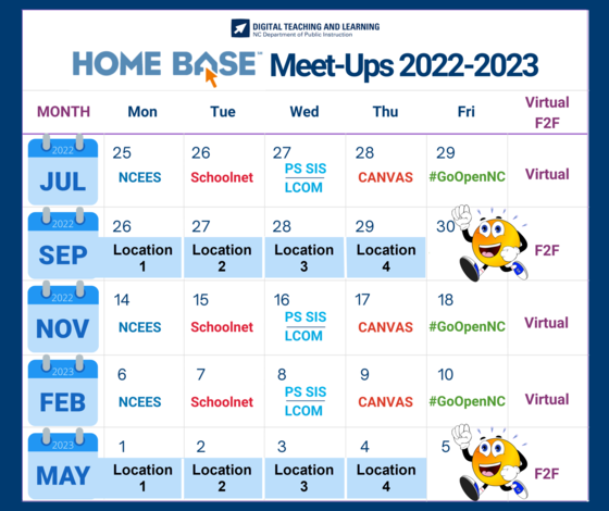 2022-23 Home Base Meetup Calendar