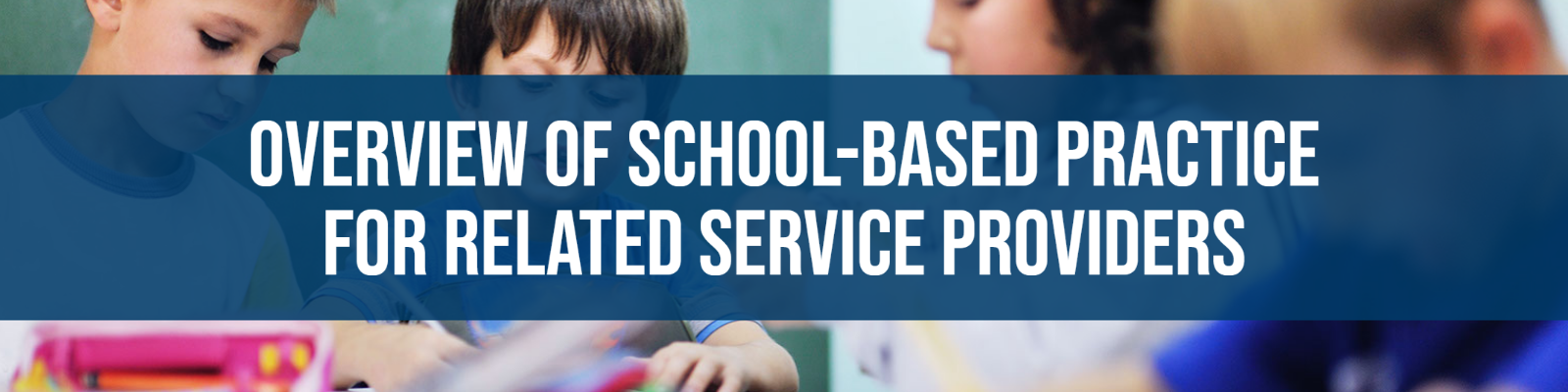 Overview of School-Based Practice for Related Service Providers