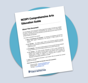 Image of the document on a blue circle on a light blue background