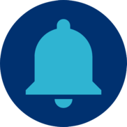 Blue image of a bell