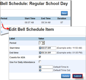 Bell Schedule: Regular School Day