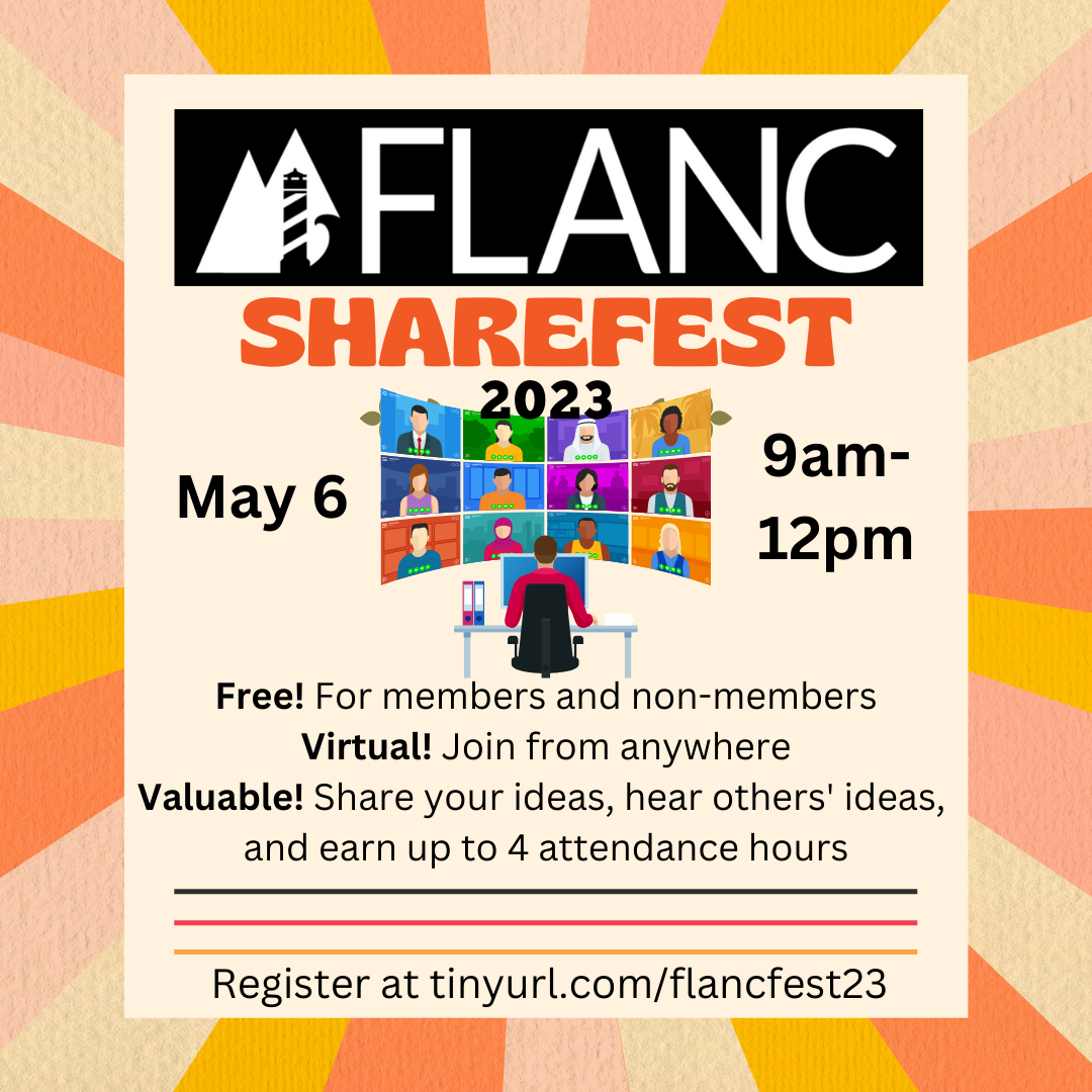 FLANC 2023 ShareFest flyer