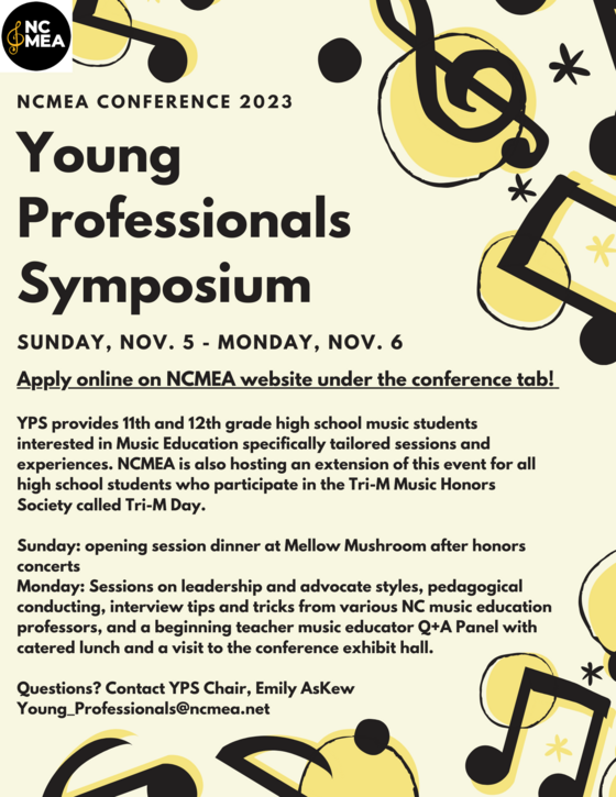 Young Musicians Symposium at NCMEA Banner