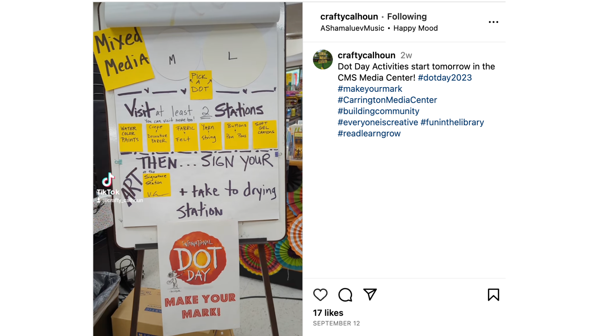 Instagram Screenshot for Dot Day