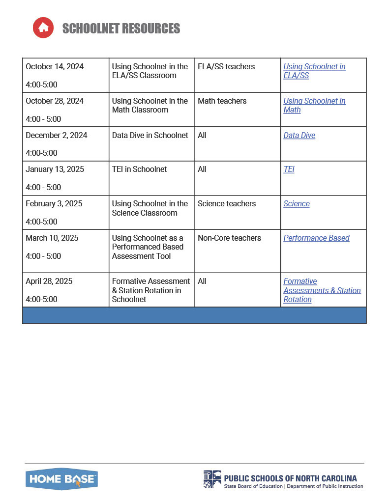 Schoolnet Webinars Continued