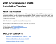 Front page of Installation Timeline Document